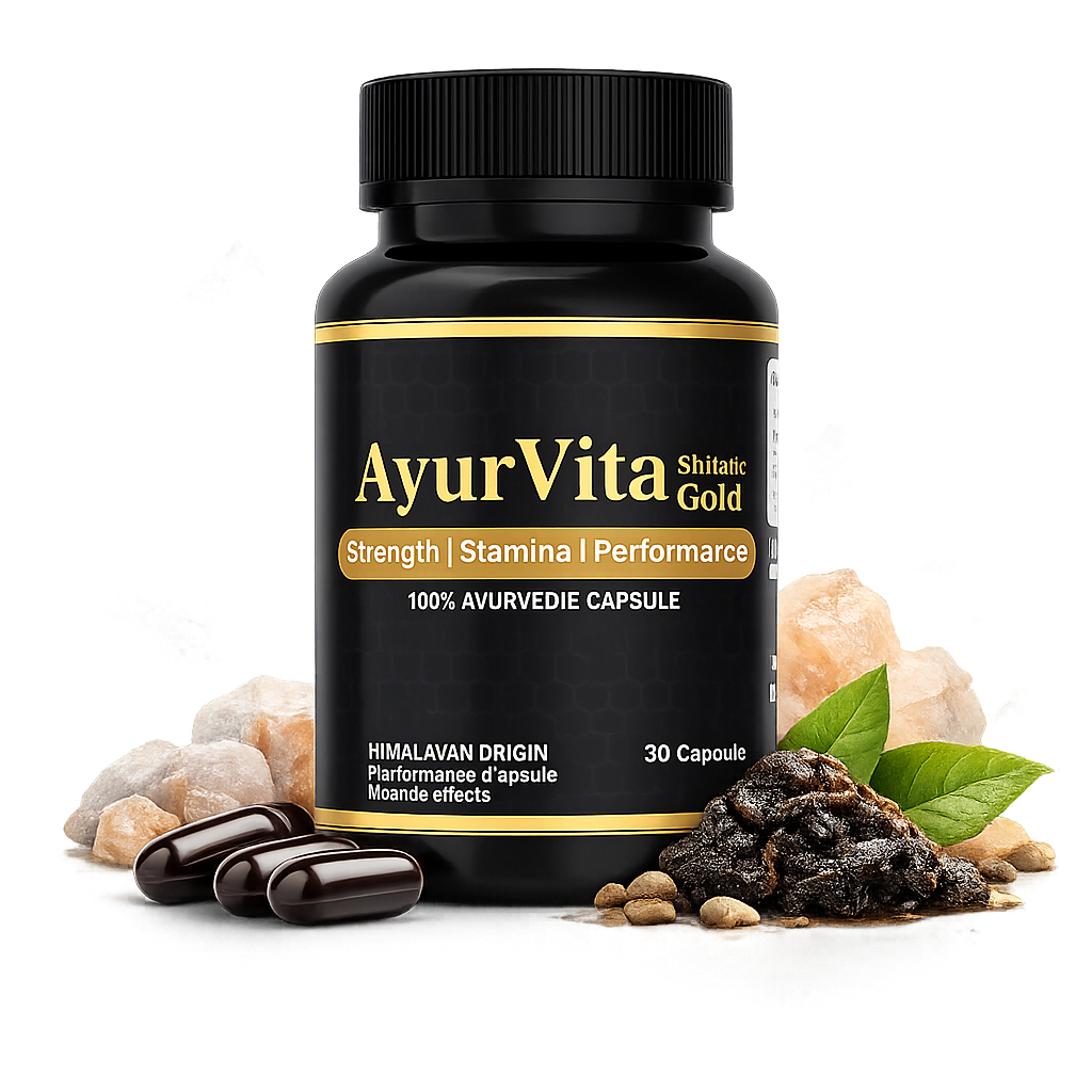 AyurVita Shilajit Gold | 100% Pure Himalayan Shilajit Ashwagandha | 30 Capsules | Enhances Stamina, Performance, Energy, and Power | Supports Healthy Life | Ayurveda