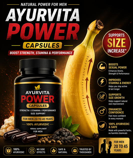 AyurVita Power Capsules for Men | Supports Stamina, Performance & Size Enhancement | Ayurvedic Formula | 20 Capsules